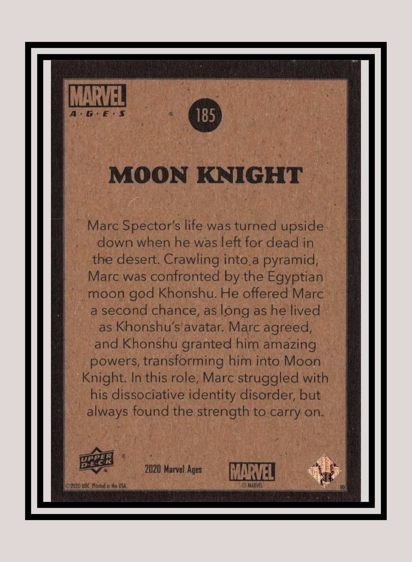 Marvel! 1x Moon Knight - Base (#185 - 2020 Upper Deck Marvel Ages)