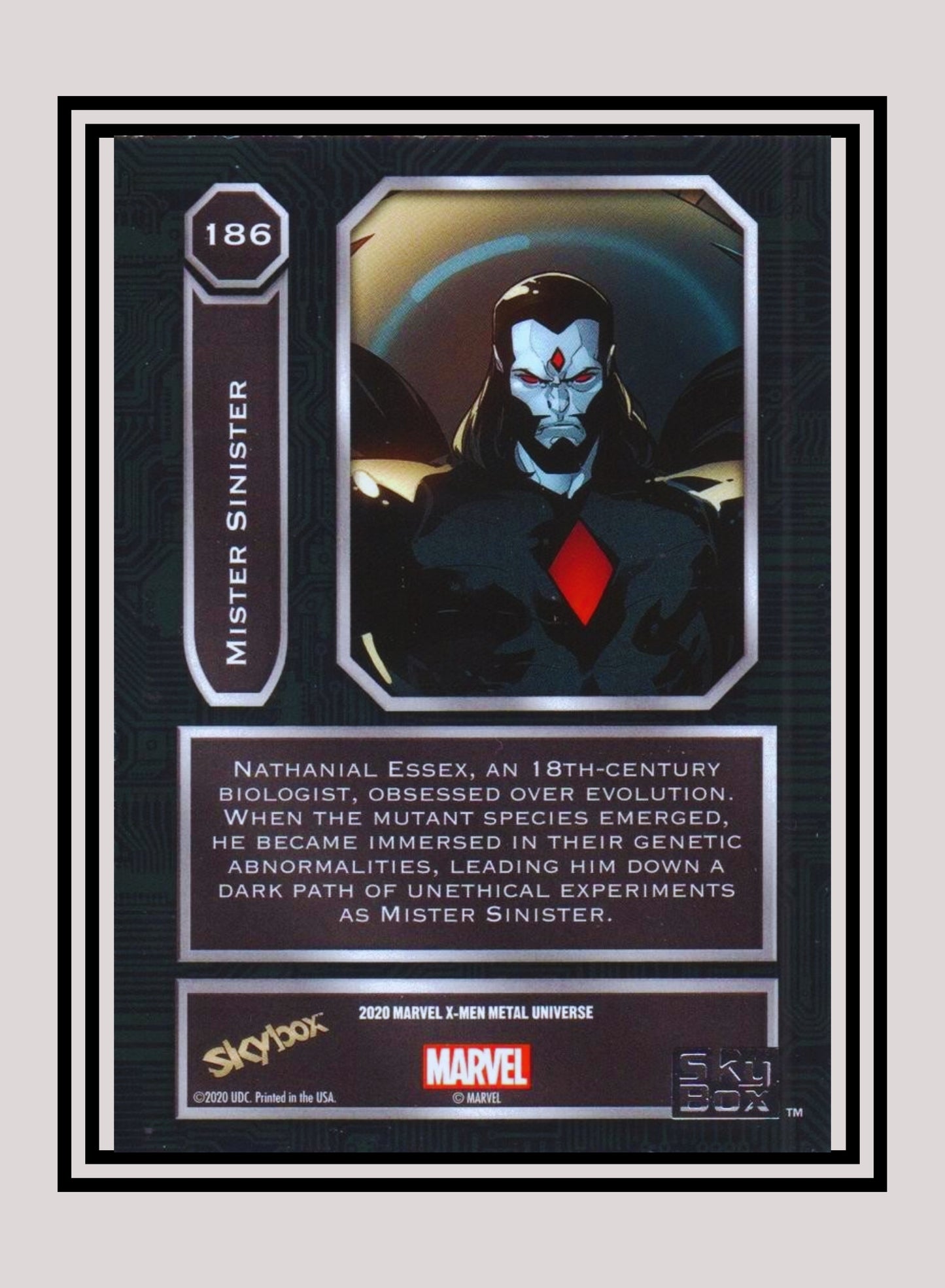 Marvel! 1x Mister Sinister - Base High Series (#186 - 2021 Upper Deck X-Men Metal Universe)