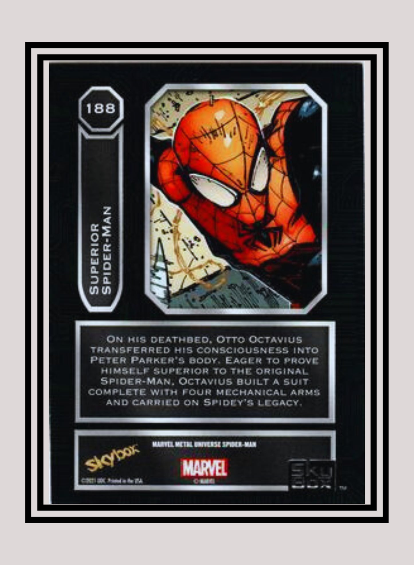 Marvel! 1x Superior Spiderman - Base High Series (#188 - 2021 Upper Deck Spiderman Metal Universe)