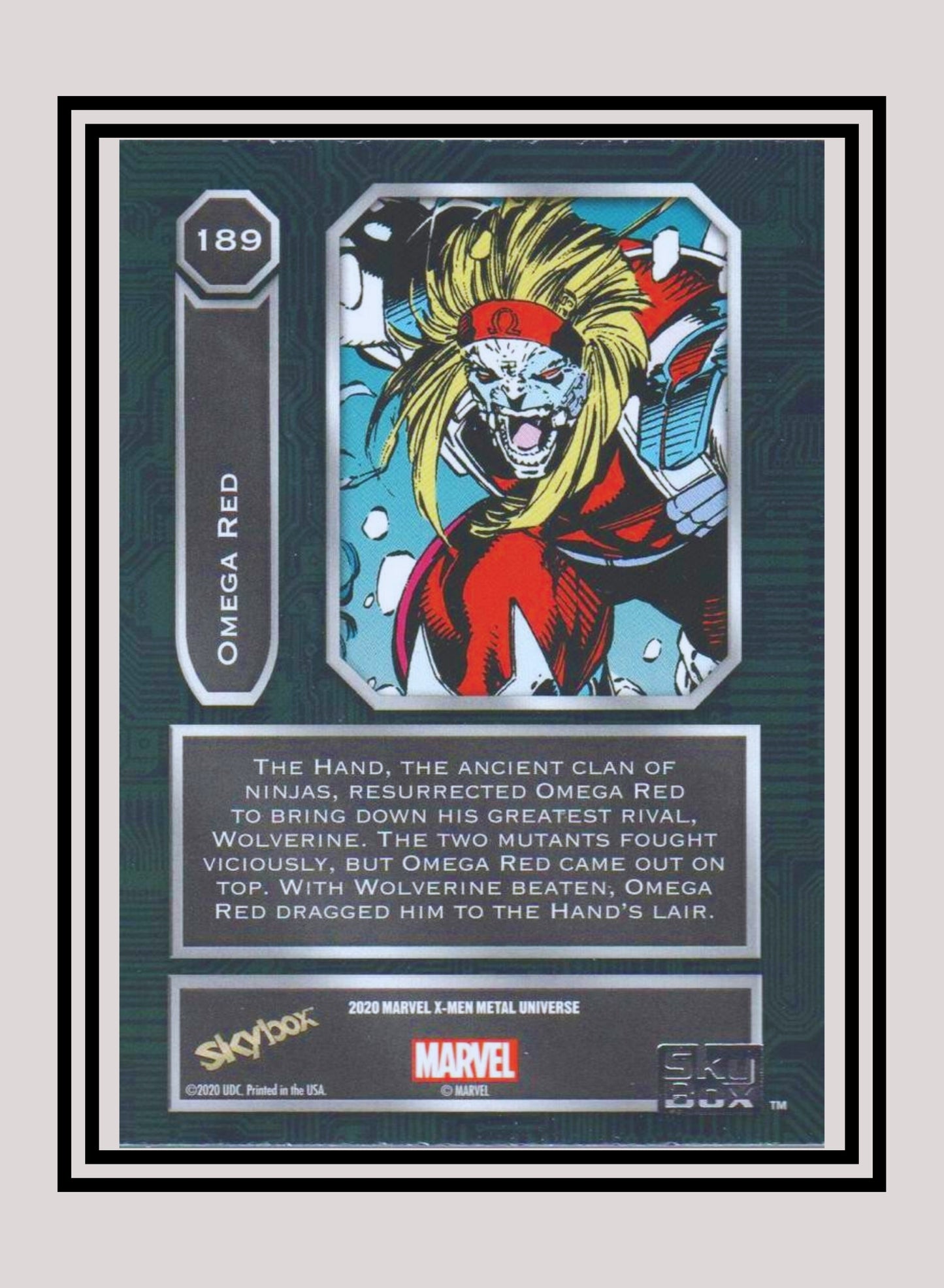 Marvel! 1x Omega Red - Base High Series (#189 - 2021 Upper Deck X-Men Metal Universe)