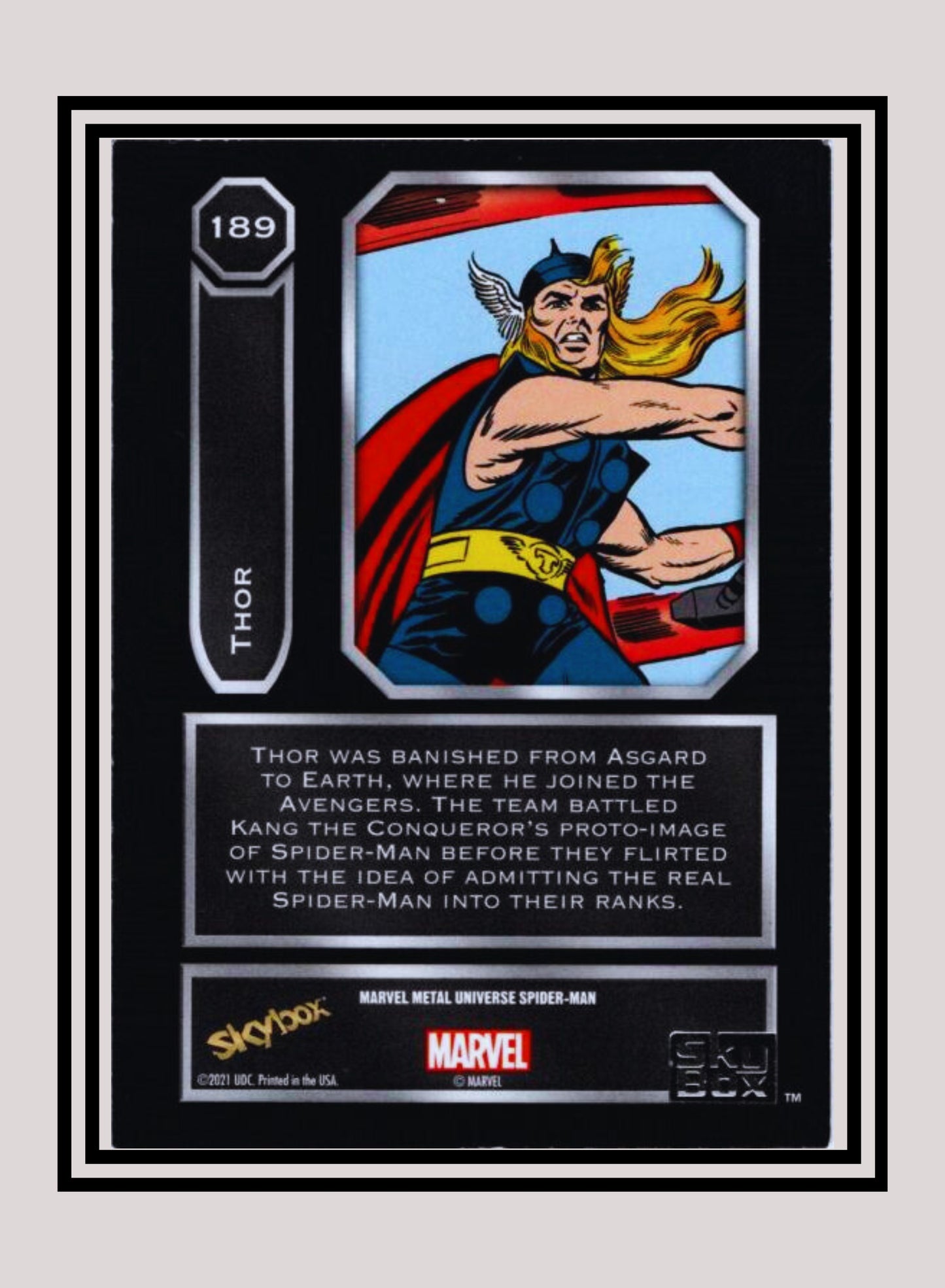 Marvel! 1x Thor - Base High Series (#189 - 2021 Upper Deck Spiderman Metal Universe)