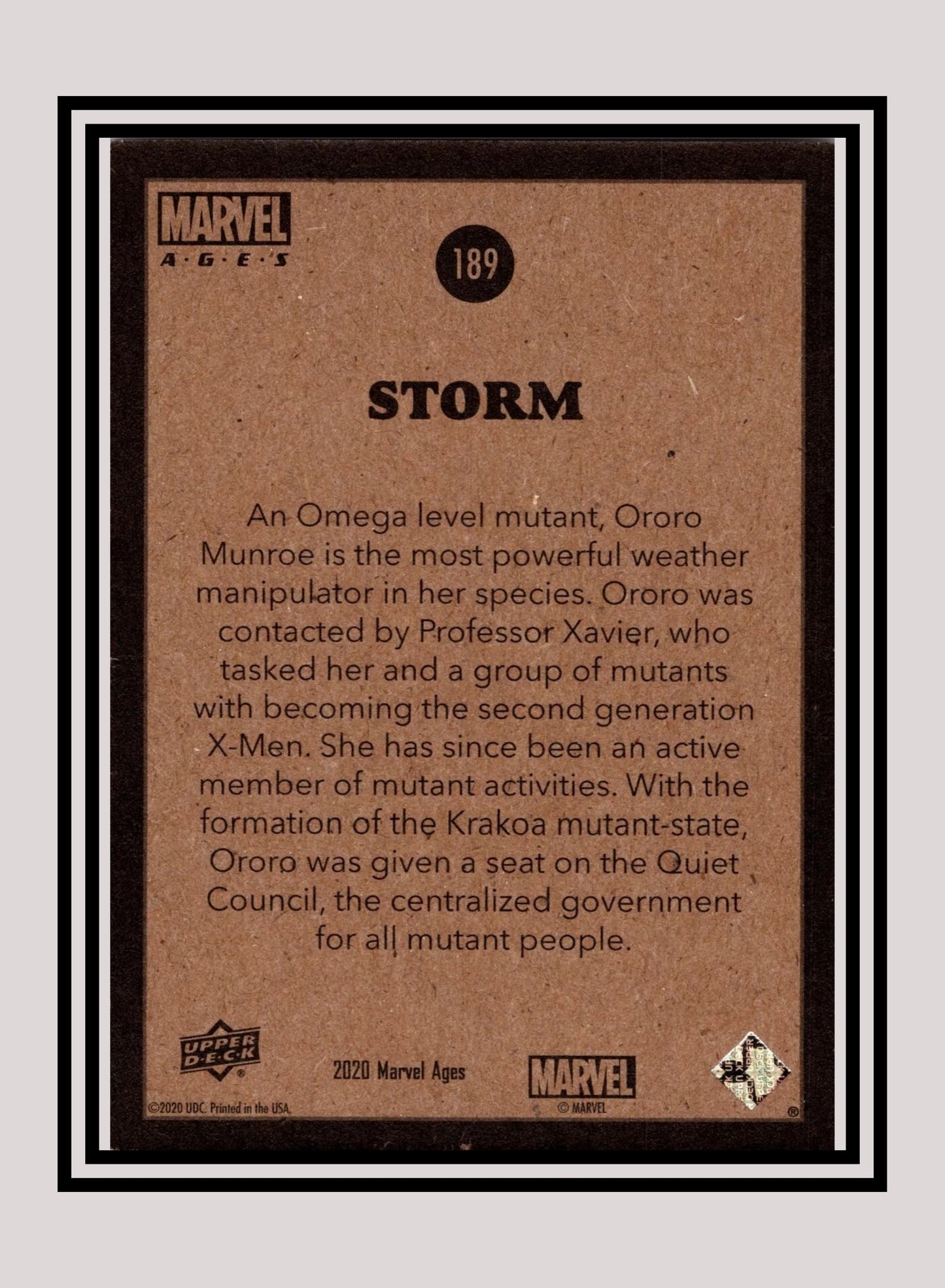 Marvel! 1x Storm - Base (#189 - 2020 Upper Deck Marvel Ages)