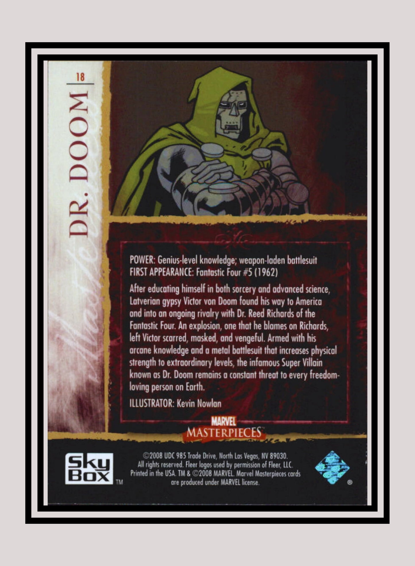 Marvel! 1x Dr. Doom - Base (#18 - 2008 Upper Deck Marvel Masterpieces Series 2)