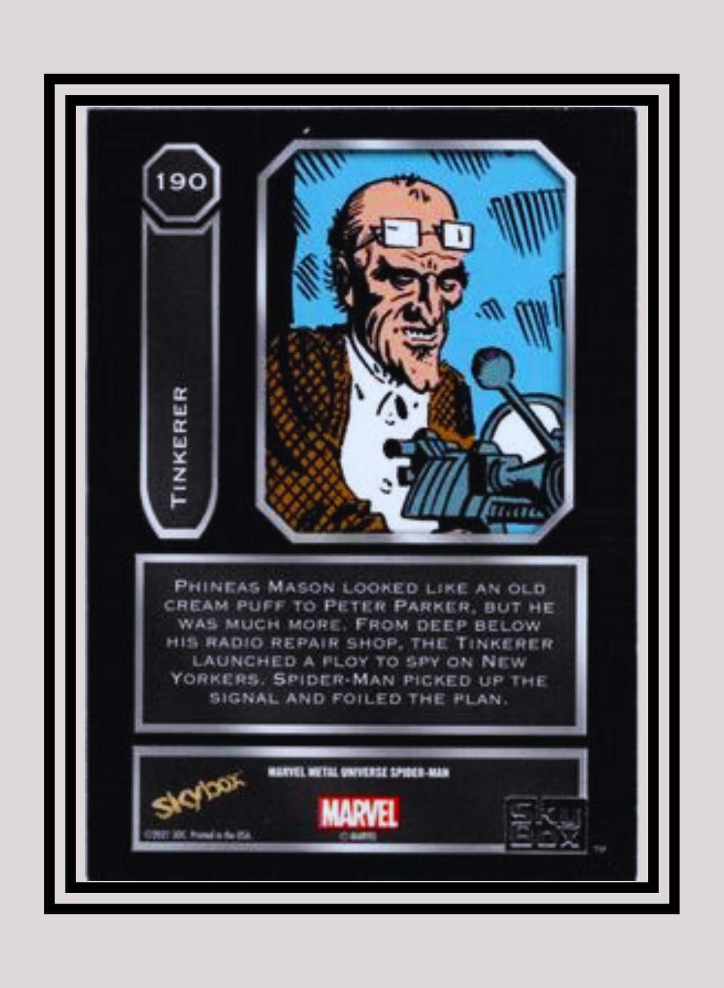 Marvel! 1x Tinkerer - Base High Series (#190 - 2021 Upper Deck Spiderman Metal Universe)