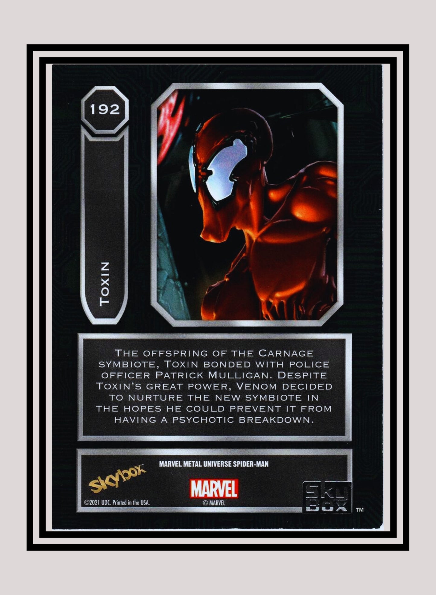 Marvel! 1x Toxin - Base High Series (#192 - 2021 Upper Deck Spiderman Metal Universe)