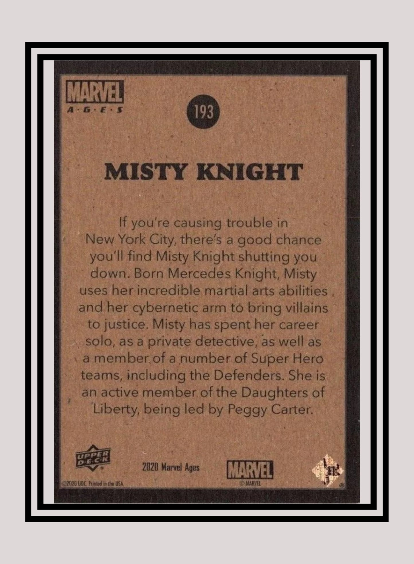 Marvel! 1x Misty Knight - Base (#193 - 2020 Upper Deck Marvel Ages)