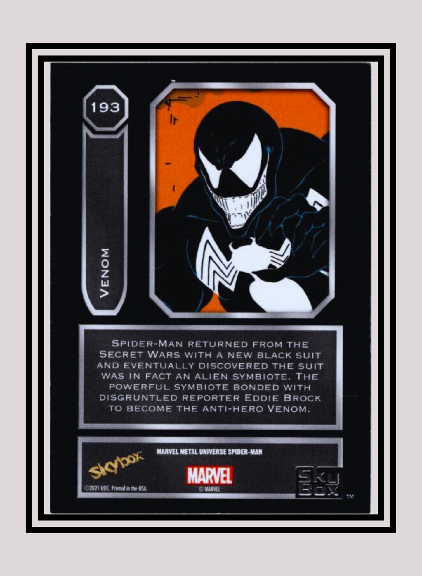 Marvel! 1x Venom - Base High Series (#193 - 2021 Upper Deck Spiderman Metal Universe)