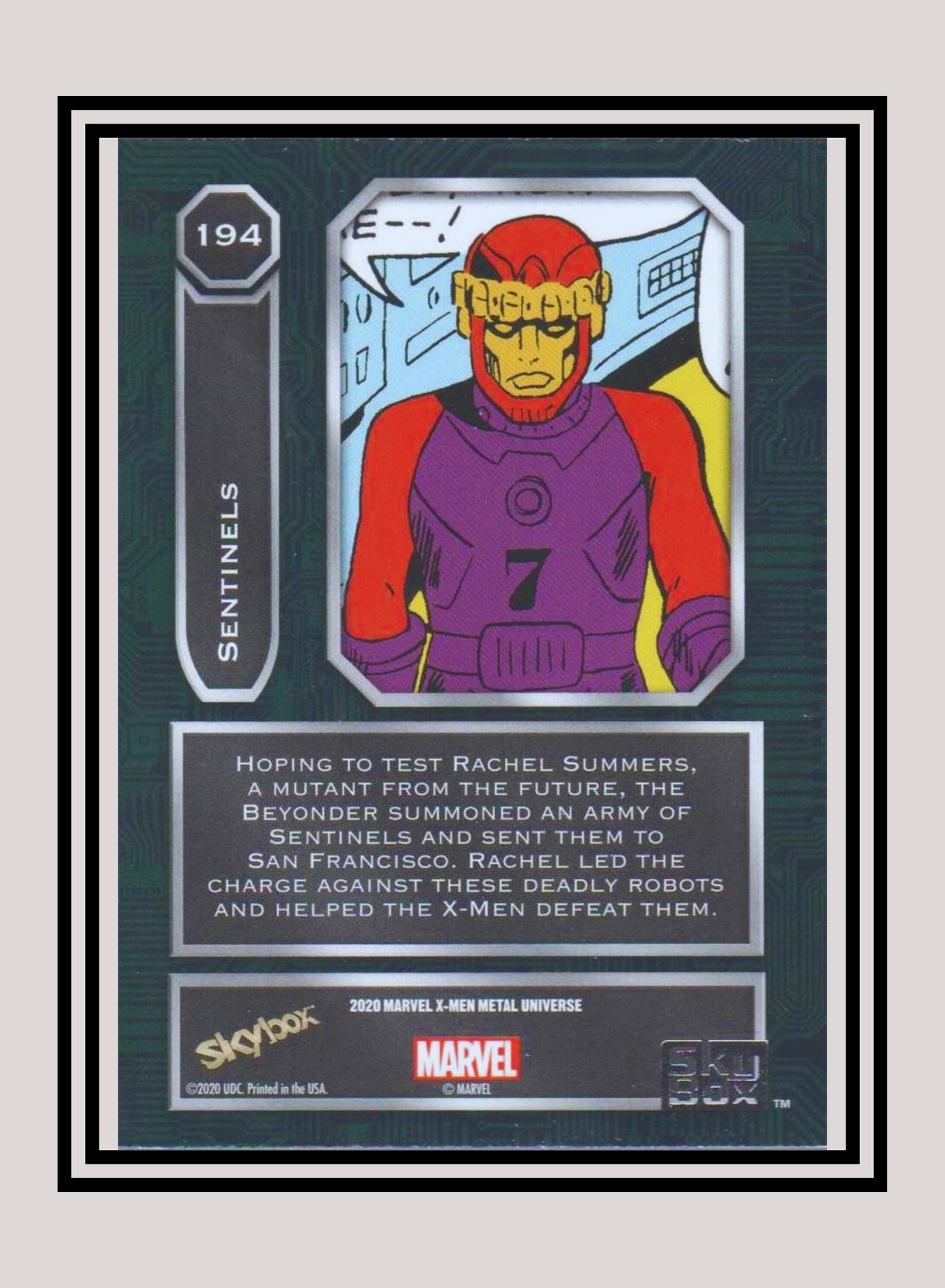 Marvel! 1x Sentinels - Base High Series (#194 - 2021 Upper Deck X-Men Metal Universe)