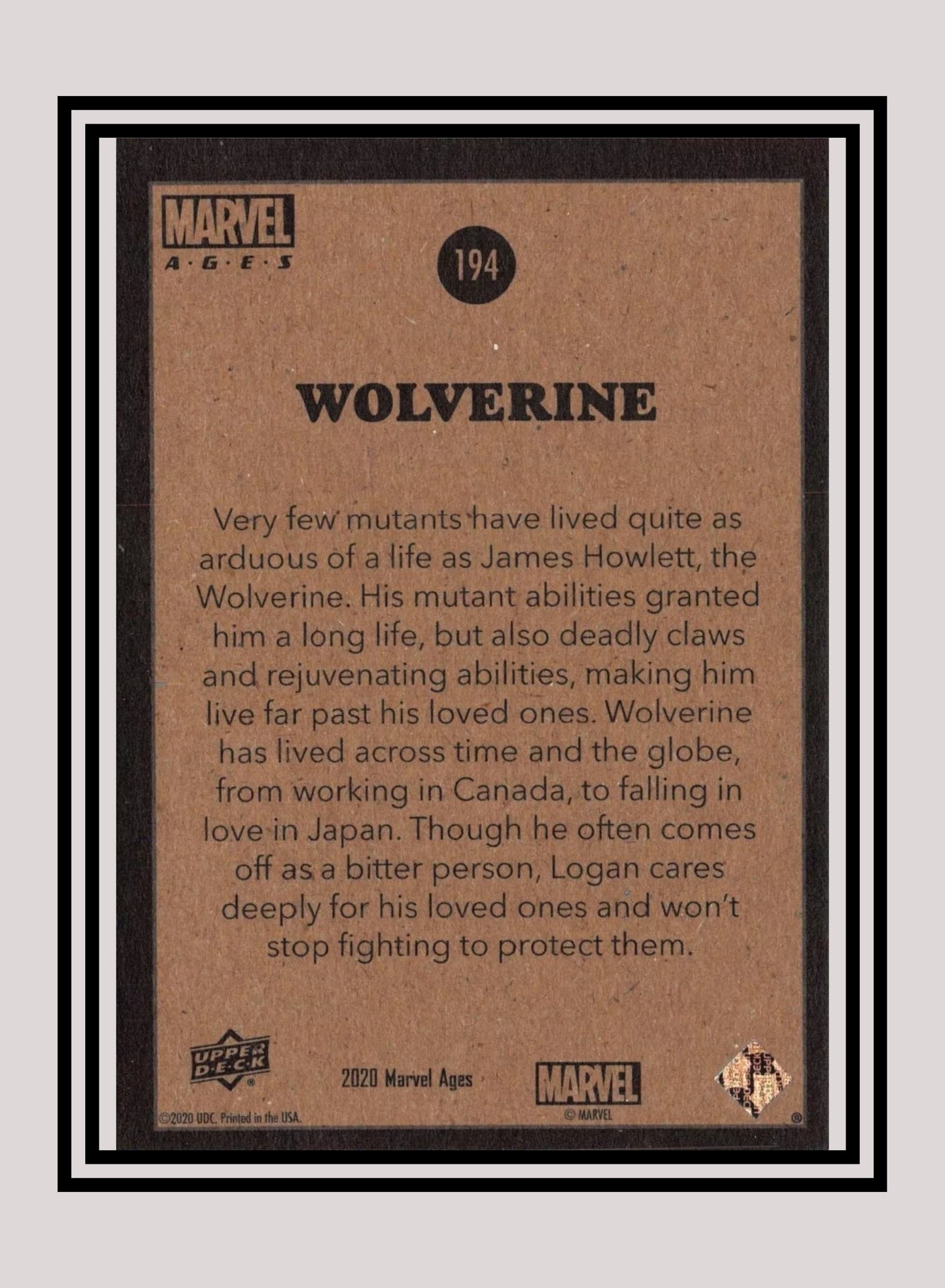 Marvel! 1x Wolverine - Base (#194 - 2020 Upper Deck Marvel Ages)