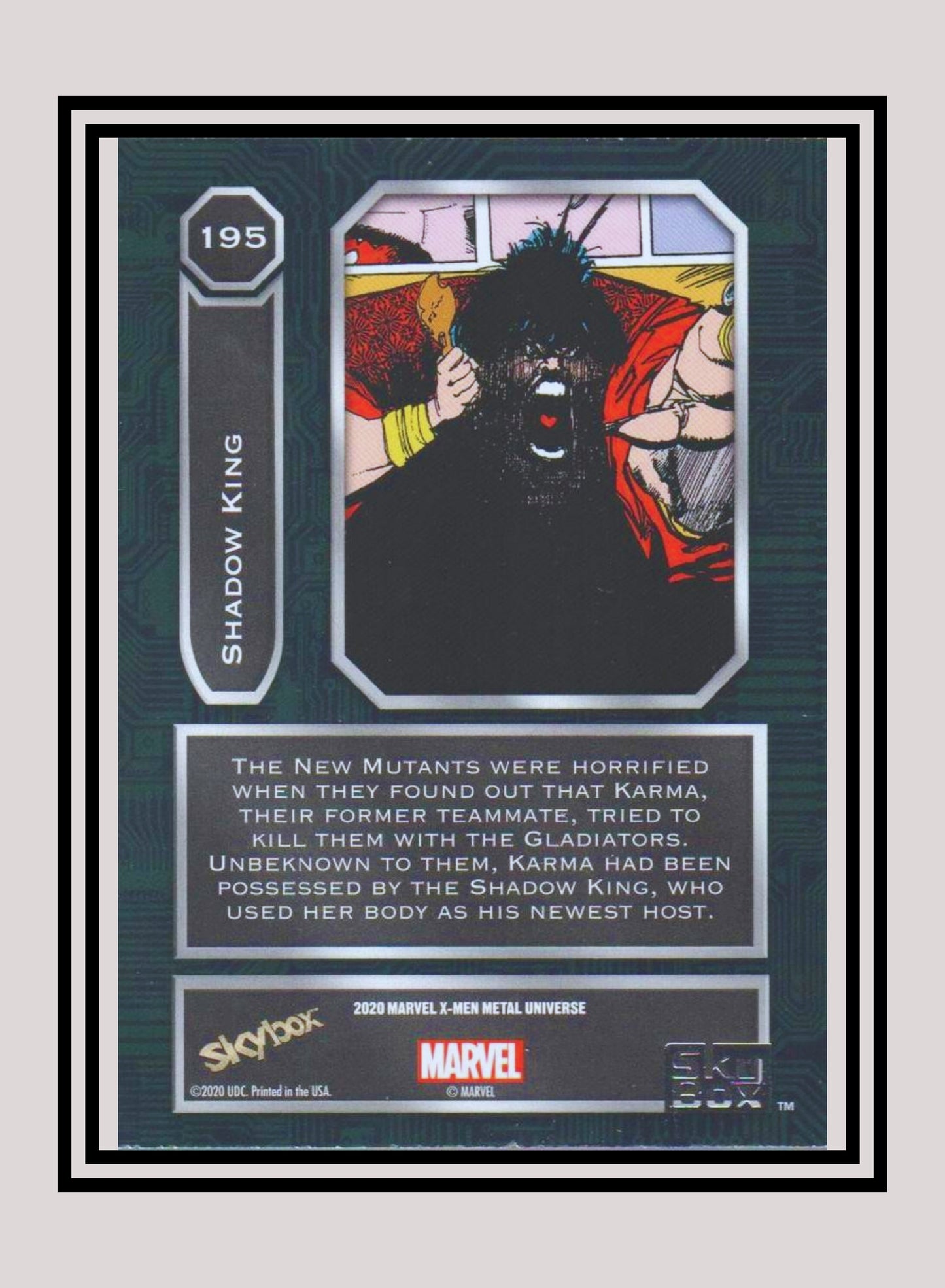 Marvel! 1x Shadow King - Base High Series (#195 - 2021 Upper Deck X-Men Metal Universe)