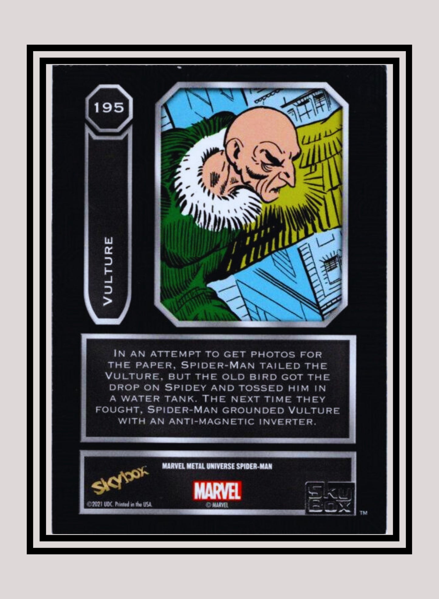 Marvel! 1x Vulture - Base High Series (#195 - 2021 Upper Deck Spiderman Metal Universe)