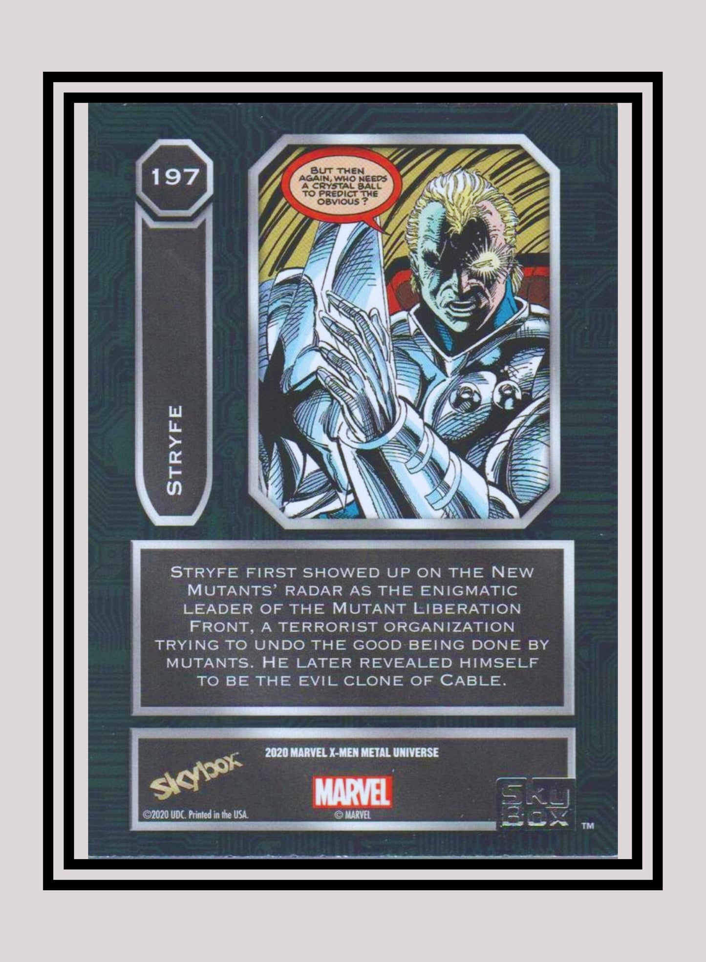 Marvel! 1x Stryfe - Base High Series (#197 - 2021 Upper Deck X-Men Metal Universe)