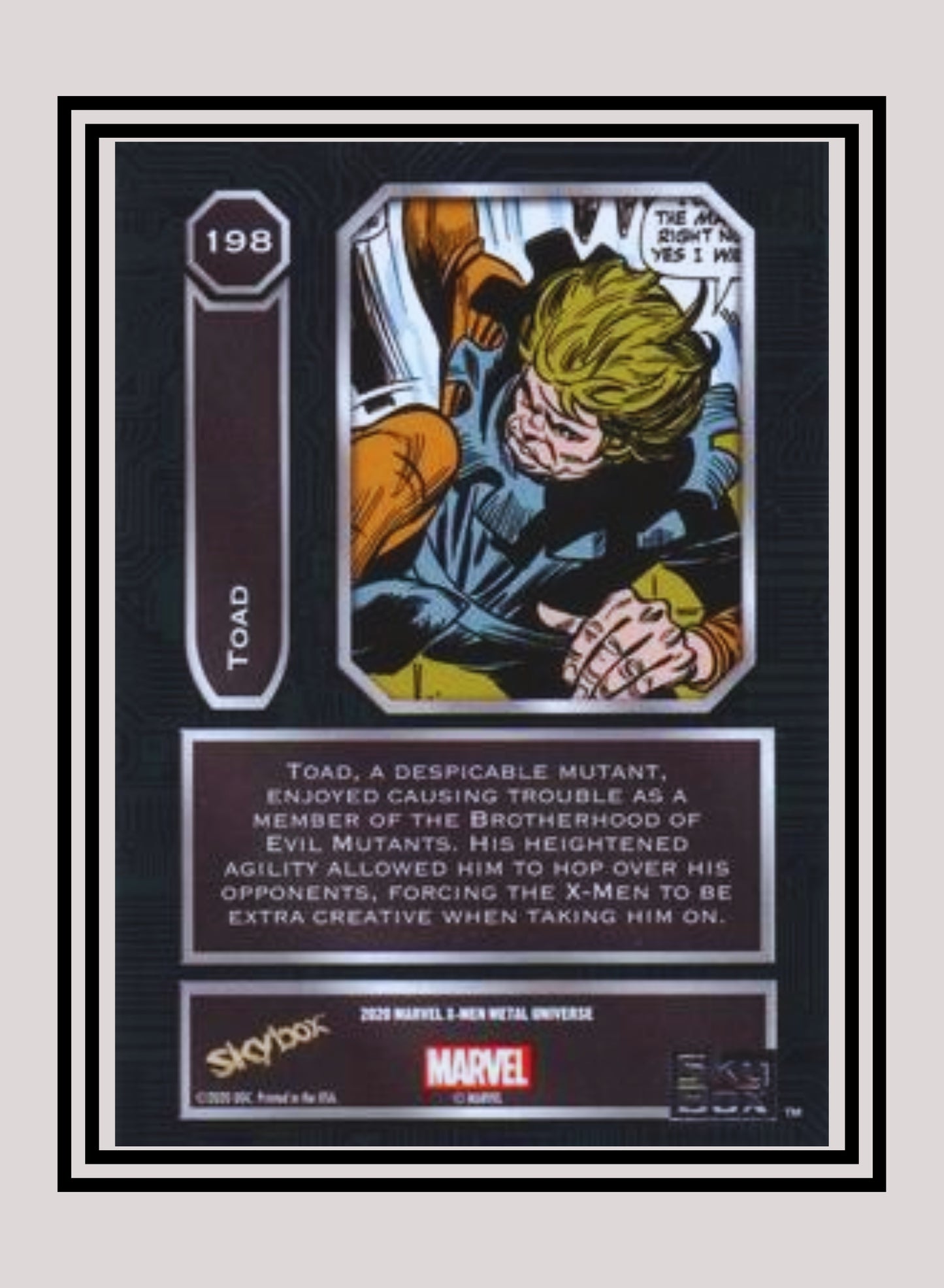 Marvel! 1x Toad - Base High Series (#198 - 2021 Upper Deck X-Men Metal Universe)