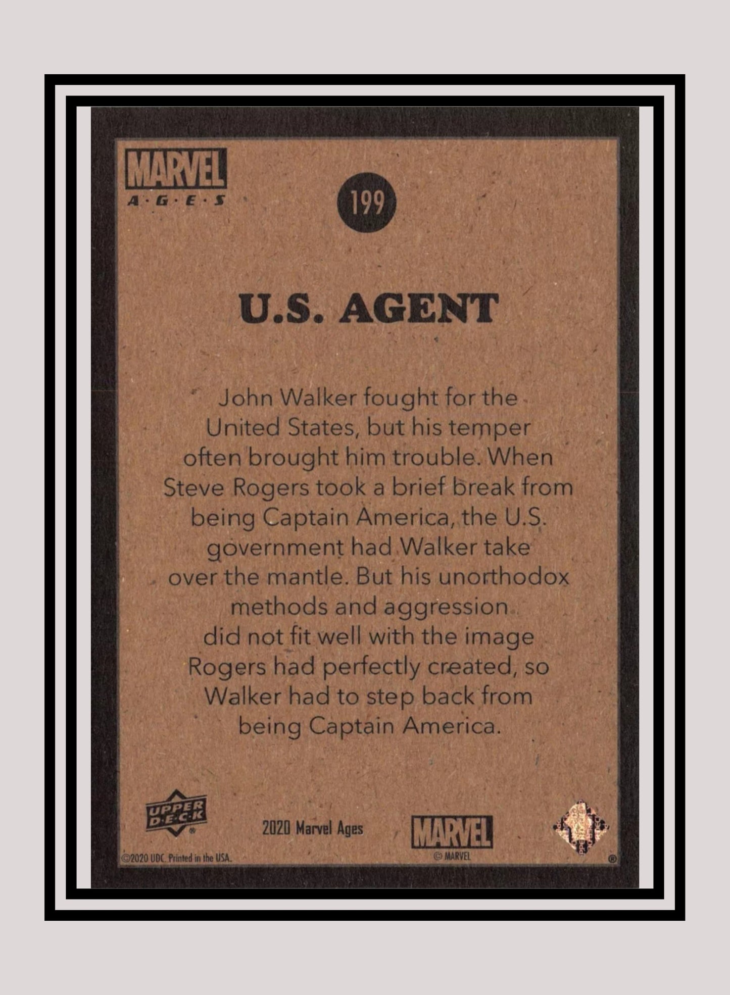 Marvel! 1x U.S. Agent - Base (#199 - 2020 Upper Deck Marvel Ages)