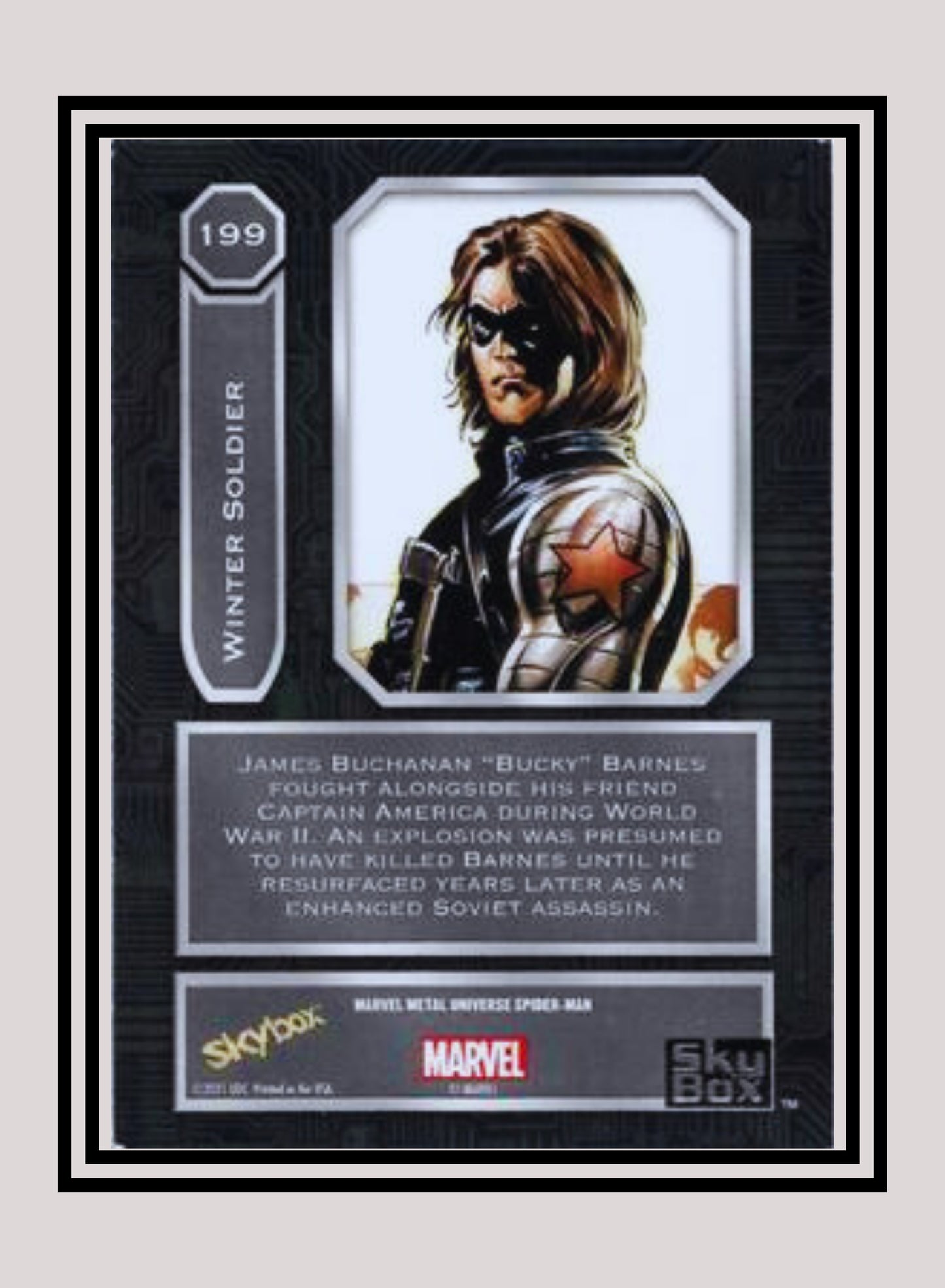 Marvel! 1x Winter Soldier - Base High Series (#199 - 2021 Upper Deck Spiderman Metal Universe)