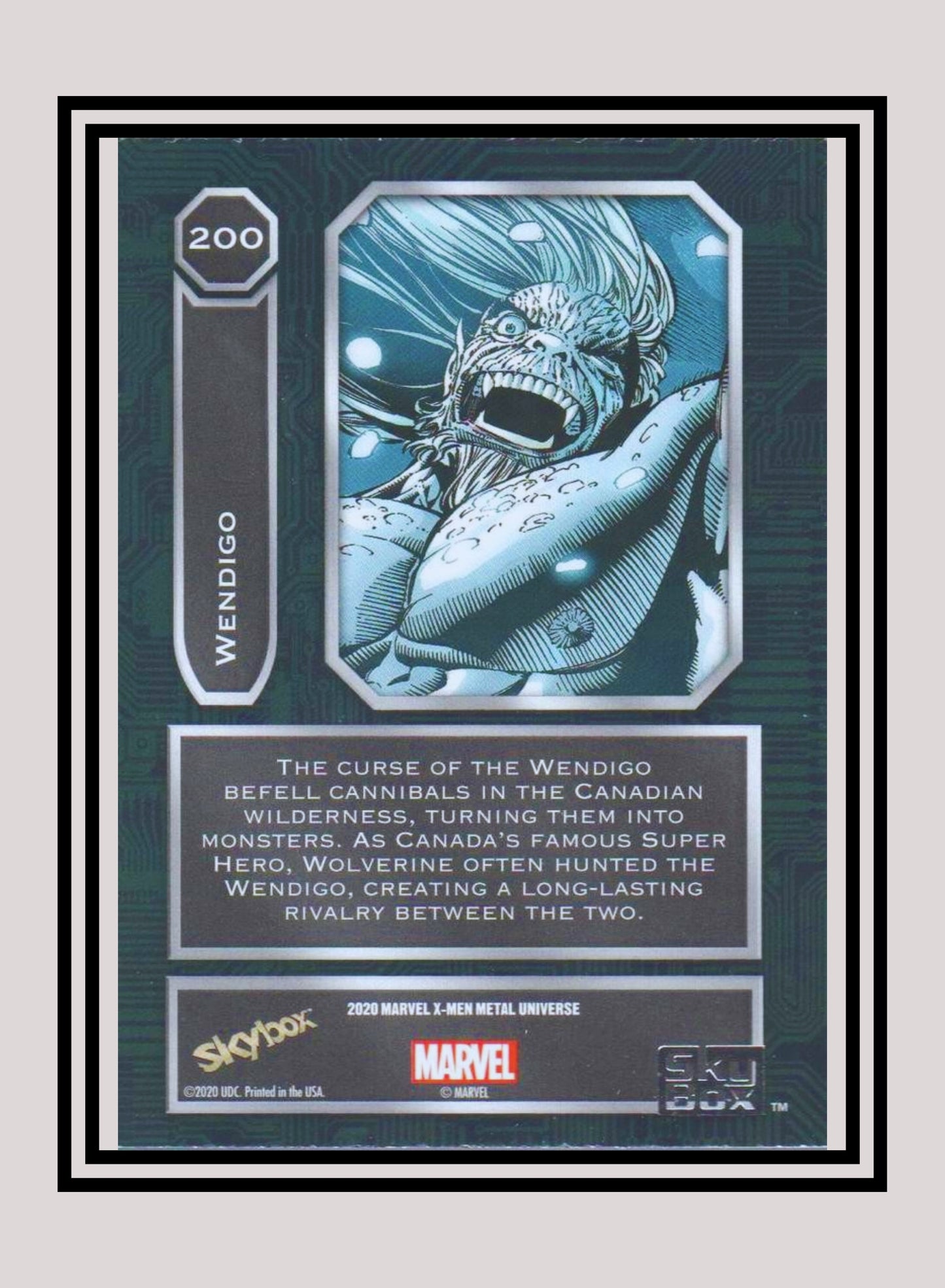 Marvel! 1x Wendigo - Base High Series (#200 - 2021 Upper Deck X-Men Metal Universe)