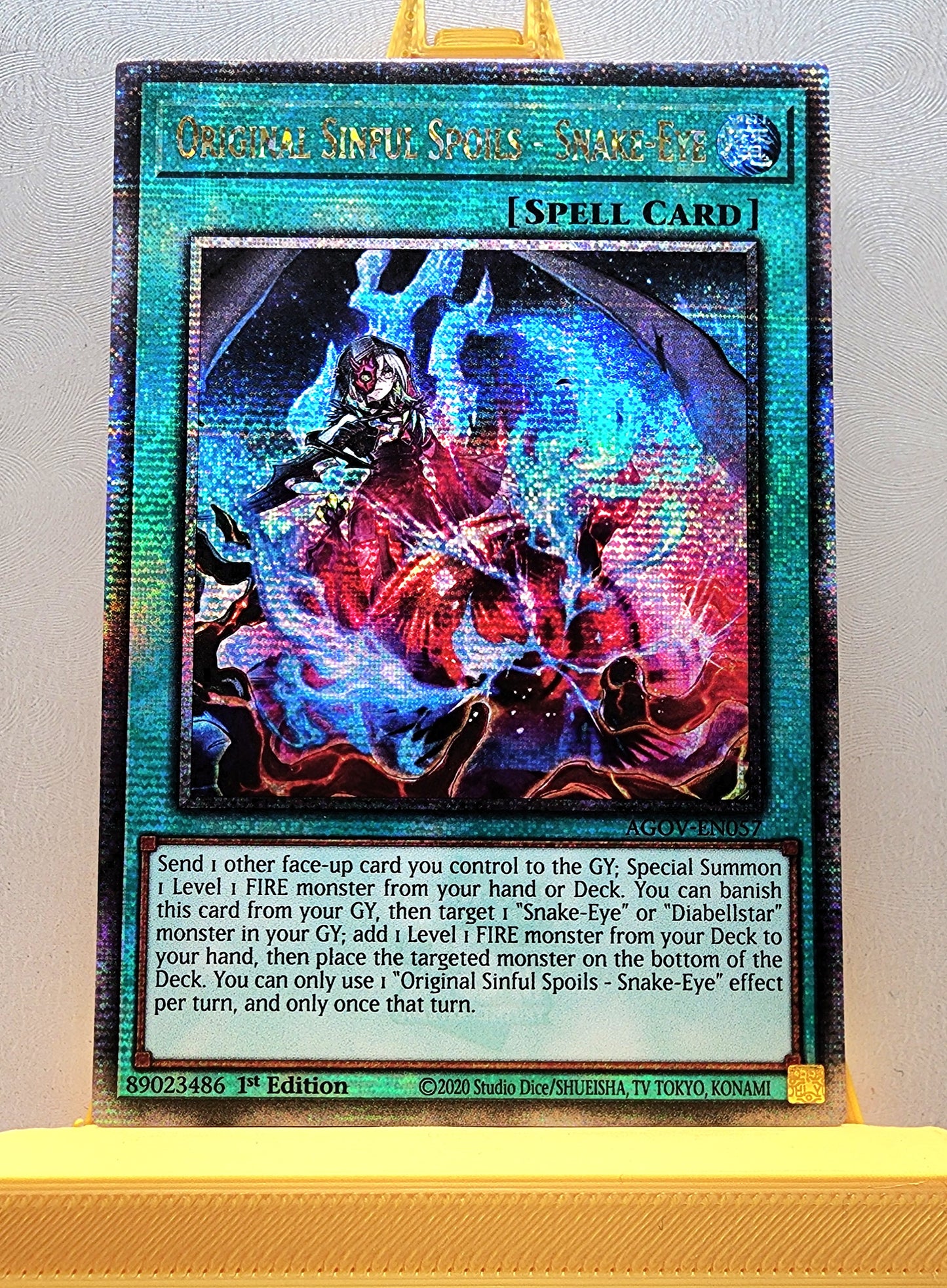 Yugioh! 1x Original Sinful Spoils - Snake Eye (AGOV - Quarter Century Secret Rare) 1st Edition