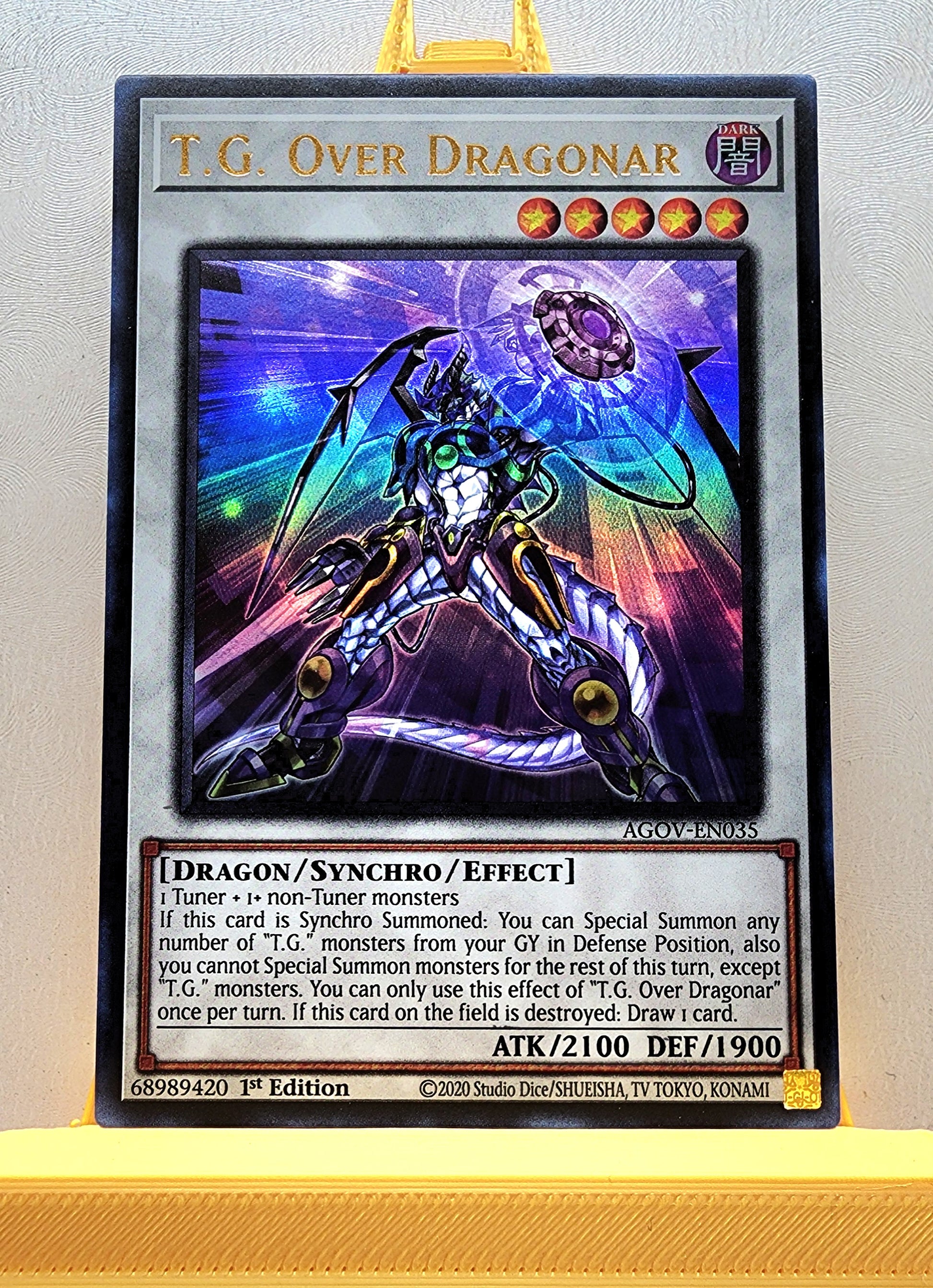 Yugioh! 1x T.G. Over Dragonar (AGOV - Ultra Rare) 1st Edition KAWAIII SUSHI Yugioh! 1x T.G. Over Dragonar (AGOV - Ultra Rare) 1st Edition KAWAIII SUSHI