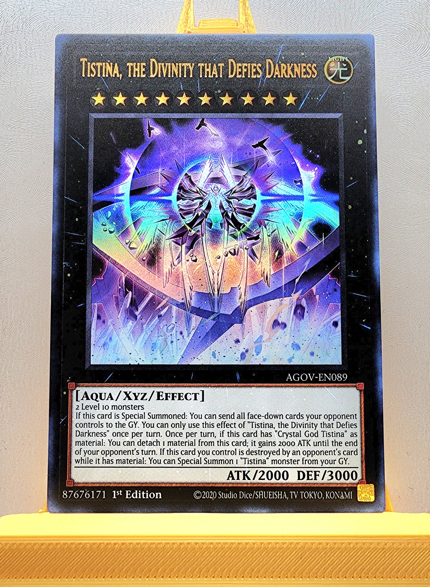 Yugioh! 1x Tistina, the Divinity that Defies Darkness (AGOV - Ultra Rare) 1st Edition