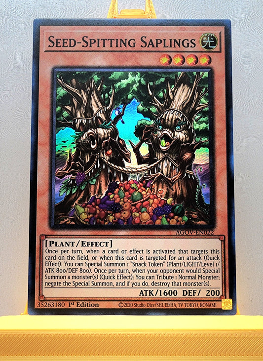 Yugioh! 1x Seed-Spitting Saplings (AGOV - Super Rare) 1st Edition