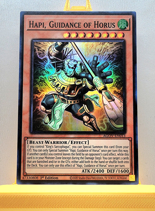 Yugioh! 1x Hapi, Guidance of Horus (AGOV - Super Rare) 1st Edition