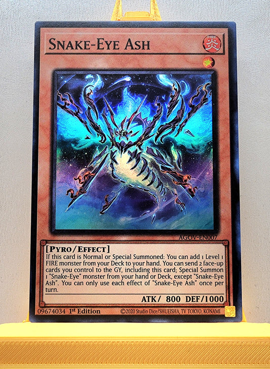 Yugioh! 1x Snake-Eye Ash (AGOV - Super Rare) 1st Edition