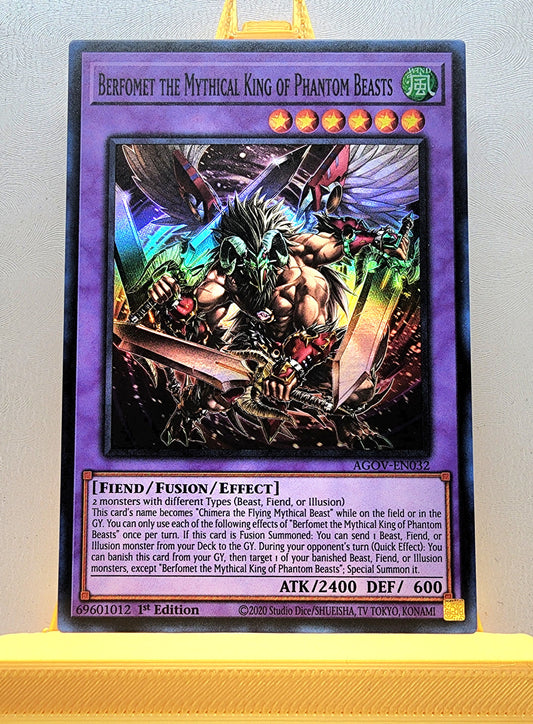 Yugioh! 1x Berfomet the Mythical King of Phantom Beasts (AGOV - Super Rare) 1st Edition