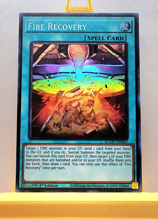 Yugioh! 1x Fire Recovery (AGOV - Super Rare) 1st Edition