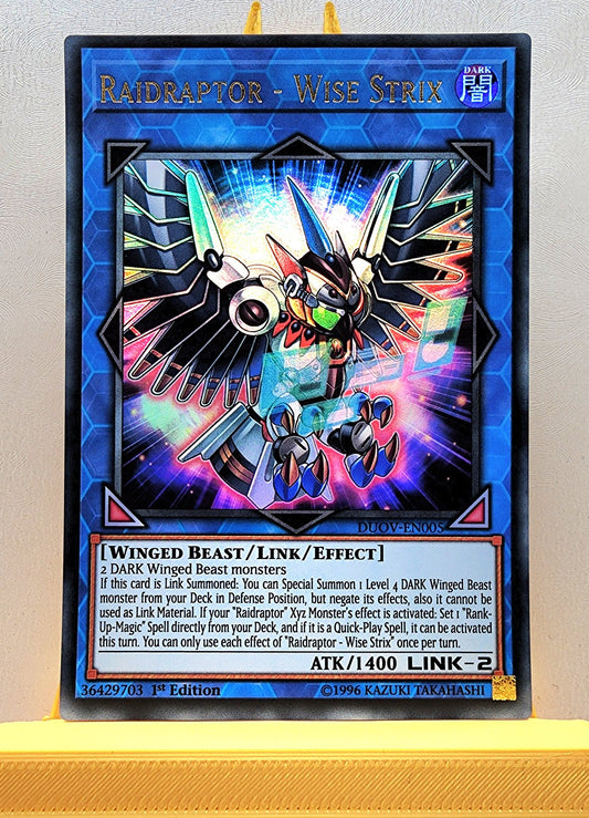 Yugioh! 1x Raidraptor - Wise Strix (DUOV - Ultra Rare) 1st Edition