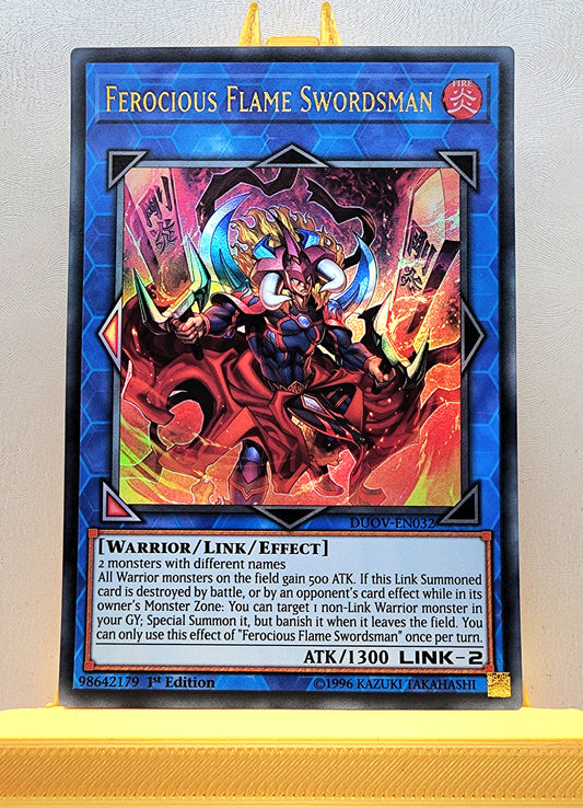 Yugioh! 1x Ferocious Flame Swordsman (DUOV - Ultra Rare) 1st Edition