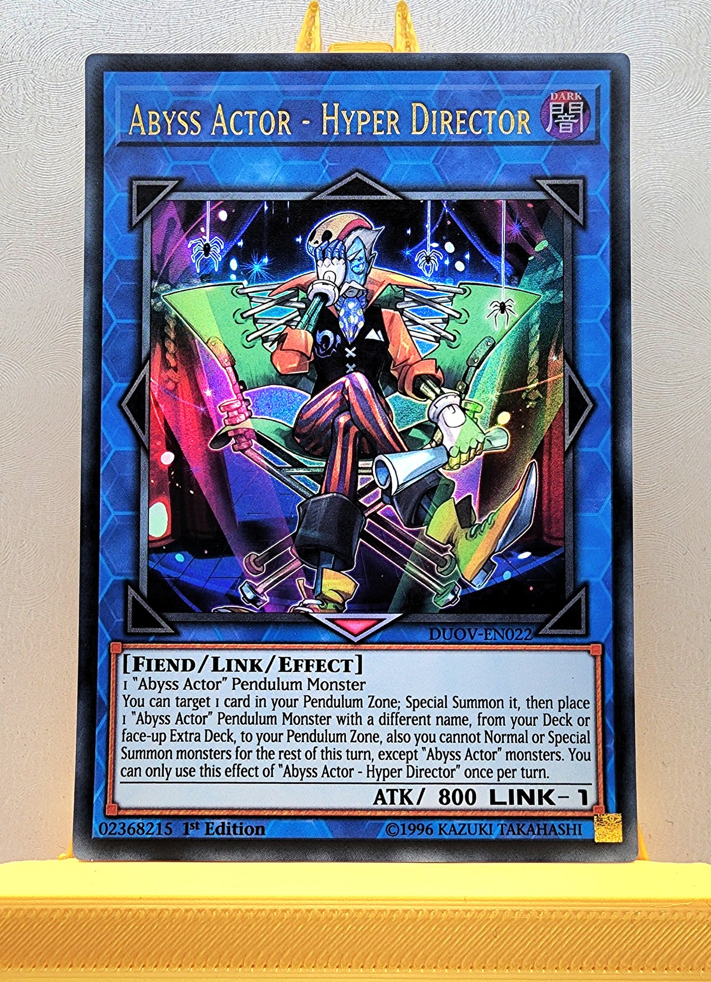 Yugioh! 1x Abyss Actor - Hyper Director (DUOV - Ultra Rare) 1st Edition