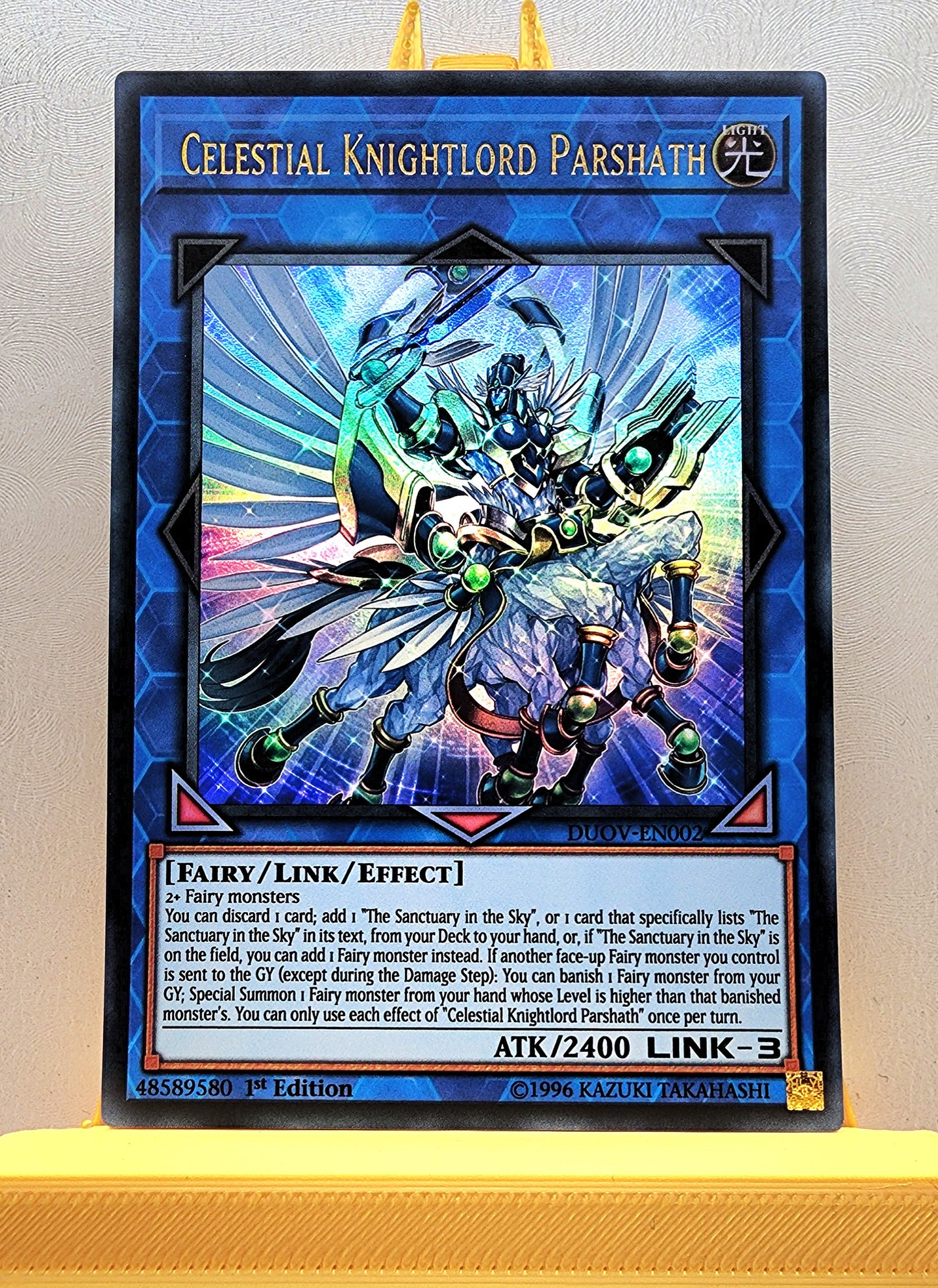 Yugioh! 1x Celestial Knightlord Parshath (DUOV - Ultra Rare) 1st Edition