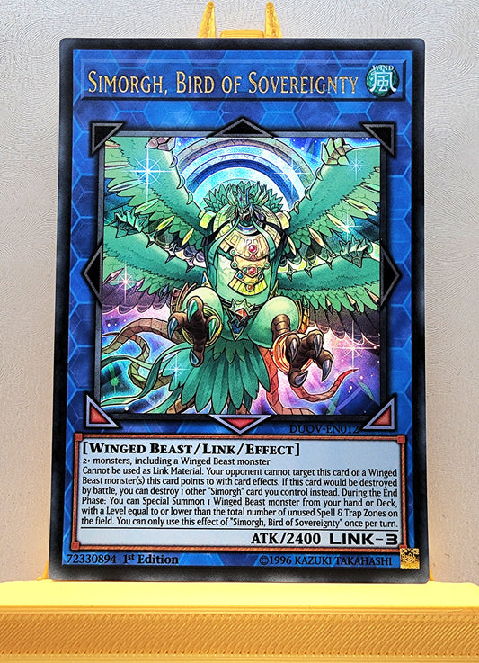 Yugioh! 1x Simorgh, Bird of Sovereignty (DUOV - Ultra Rare) 1st Edition