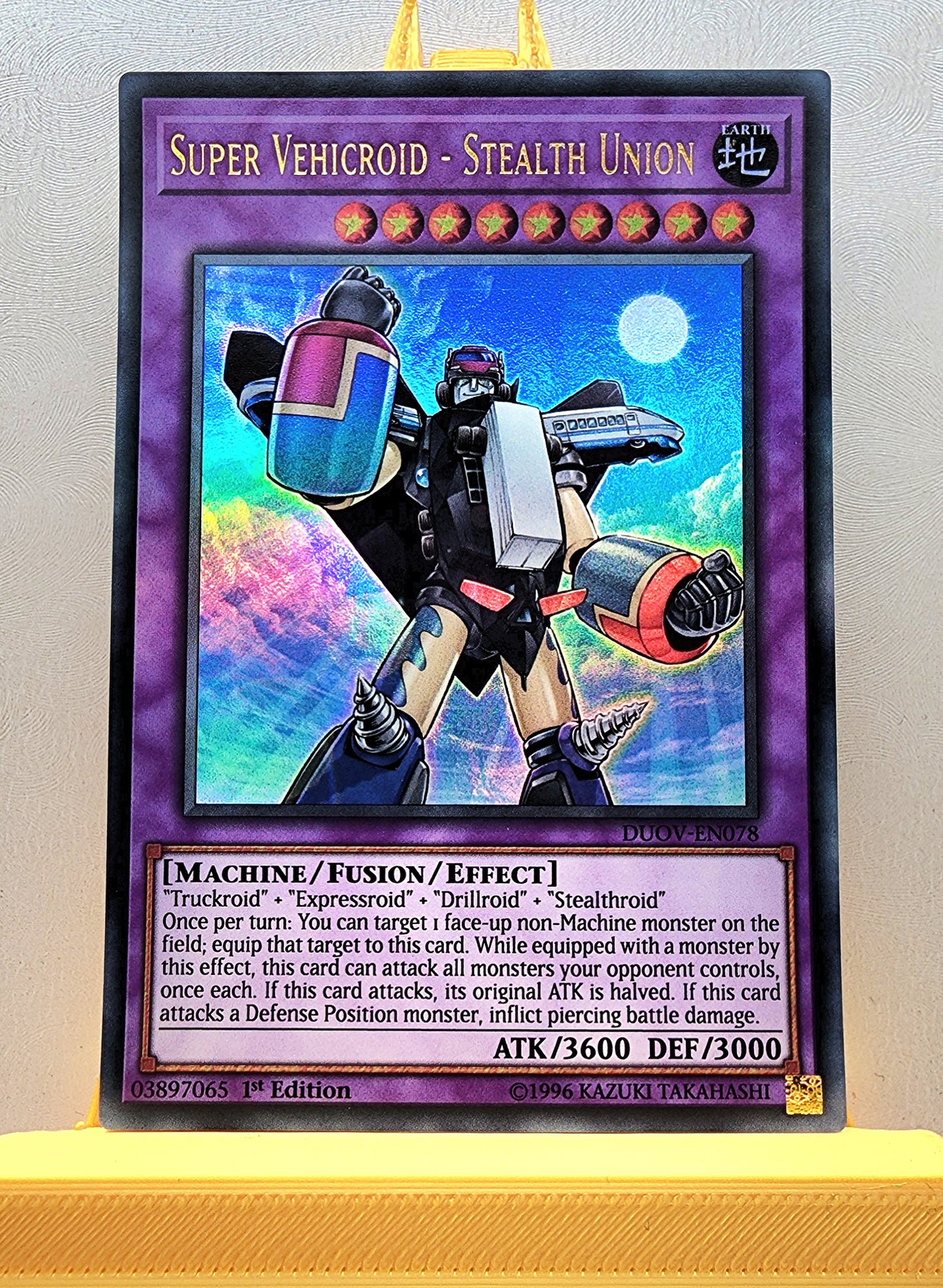 Yugioh! 1x Super Vehicroid - Stealth Union (DUOV - Ultra Rare) 1st Edition