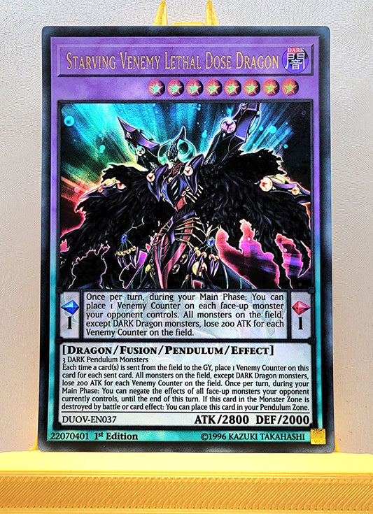 Yugioh! 1x Starving Venemy Lethal Dose Dragon (DUOV - Ultra Rare) 1st Edition