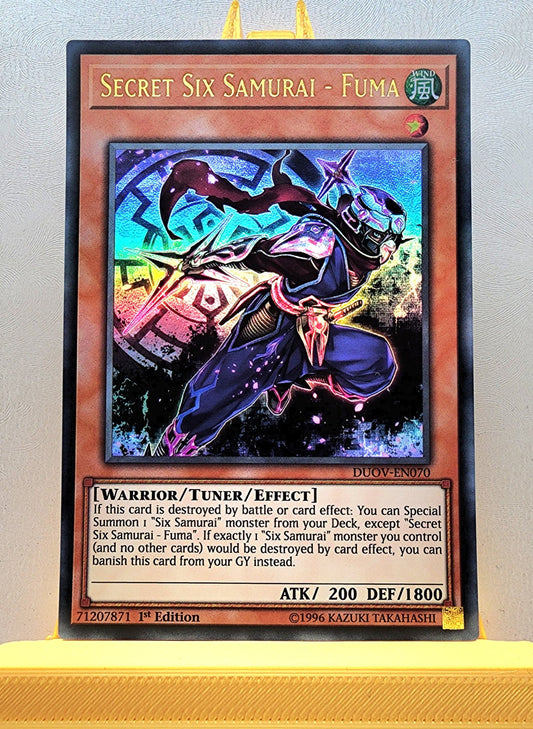 Yugioh! 1x Secret Six Samurai - Fuma (DUOV - Ultra Rare) 1st Edition