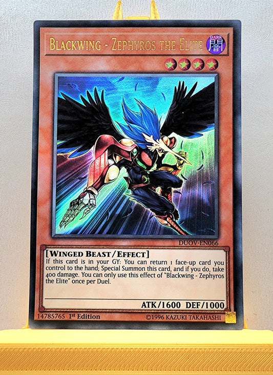 Yugioh! 1x Blackwing - Zephyros the Elite (DUOV - Ultra Rare) 1st Edition