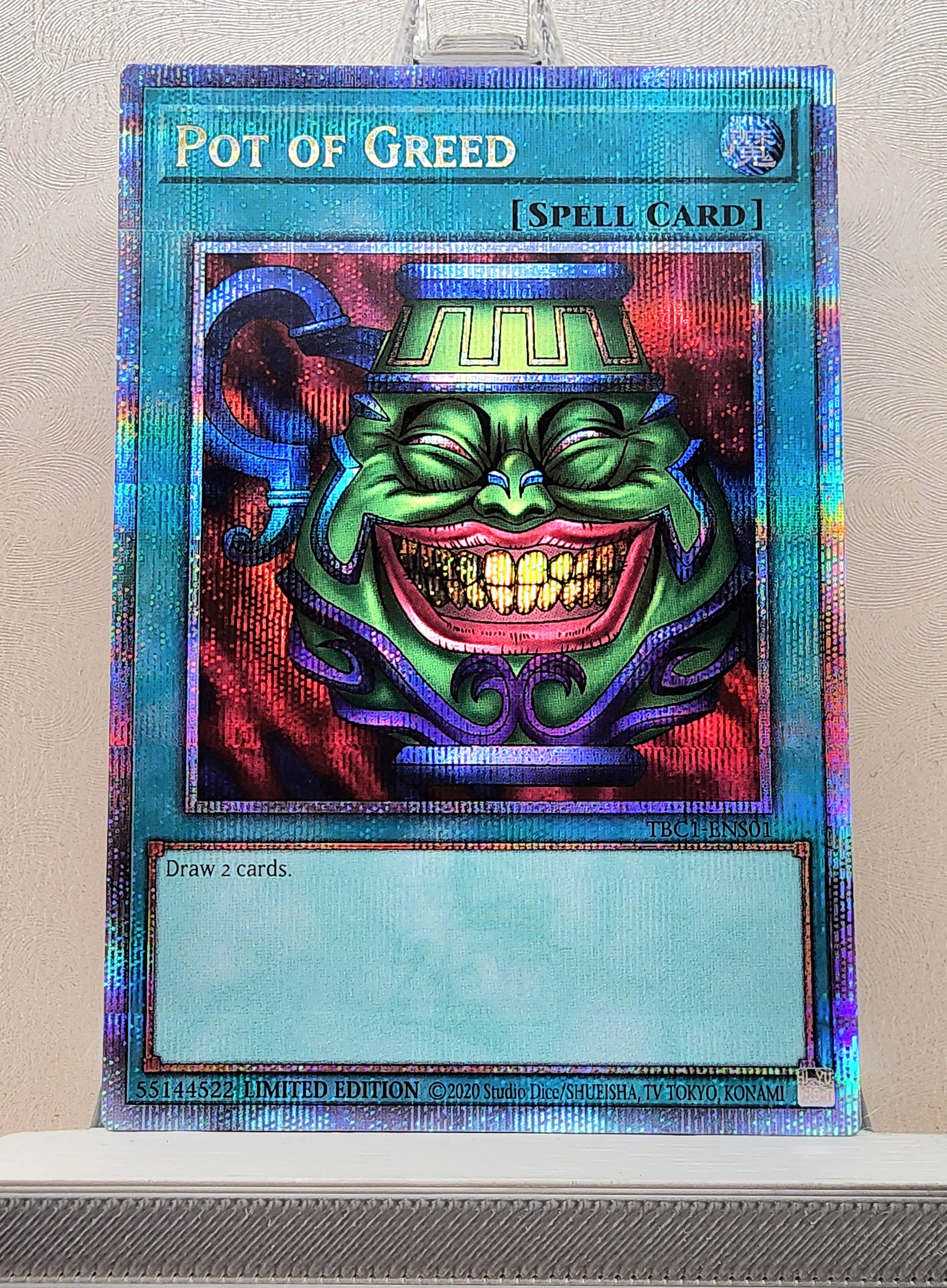 Yugioh! 1x Pot of Greed (TBC1 - Quarter Century Secret Rare) Limited E KAWAIII SUSHI Yugioh! 1x Pot of Greed (TBC1 - Quarter Century Secret Rare) Limited E KAWAIII SUSHI