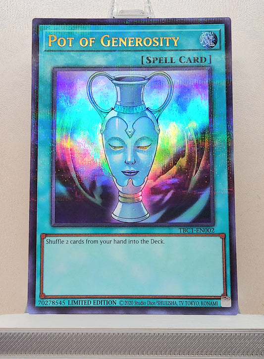 Yugioh! 1x Pot of Generosity (TBC1 - Ultra Parallel Rare) Limited Edition