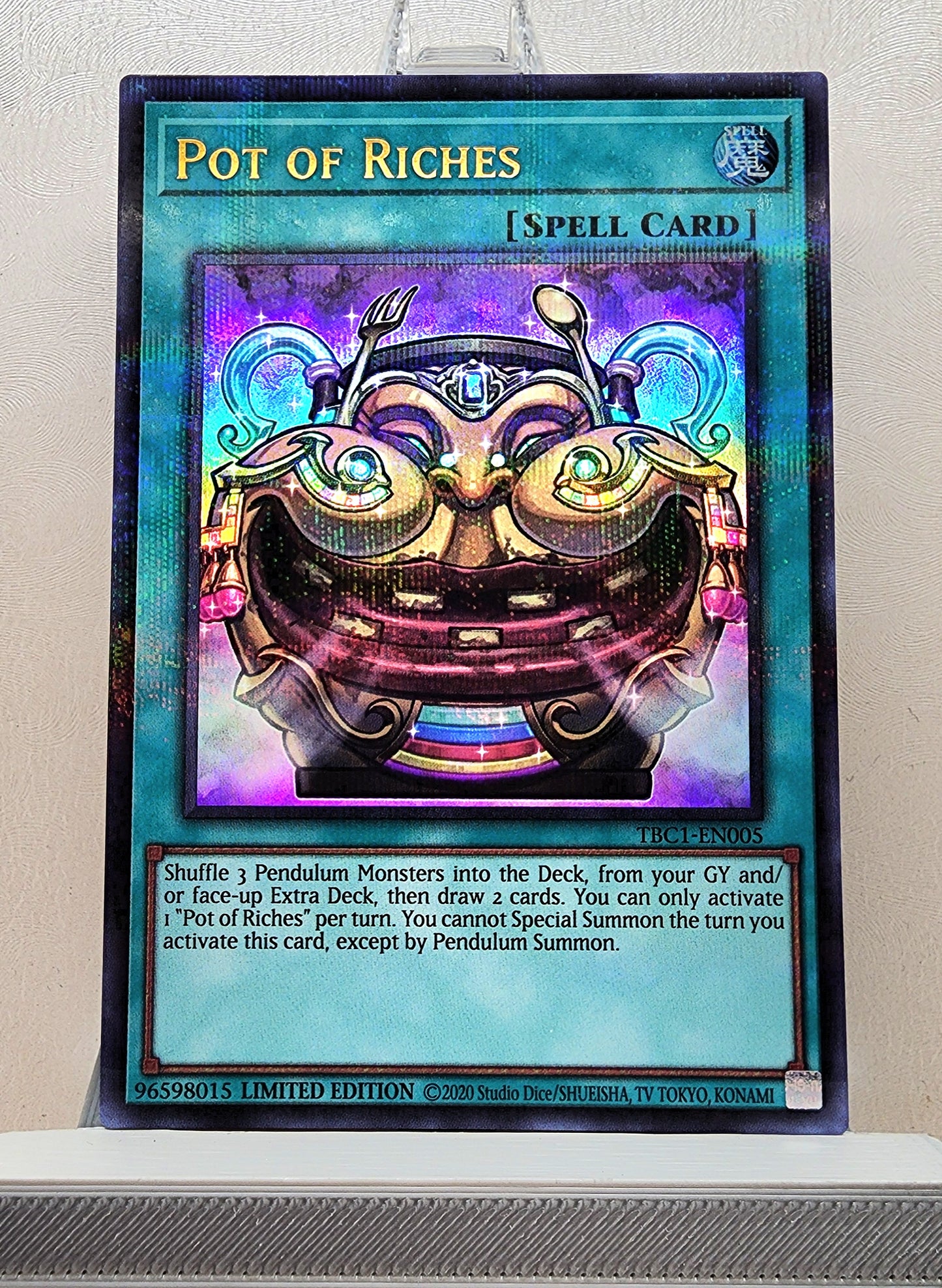 Yugioh! 1x Pot of Riches (TBC1 - Ultra Parallel Rare) Limited Edition