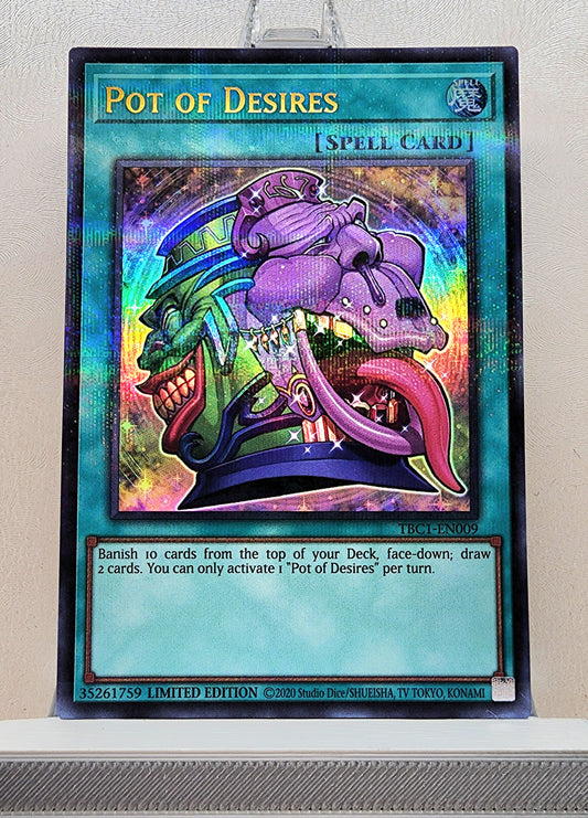 Yugioh! 1x Pot of Desires (TBC1 - Ultra Parallel Rare) Limited Edition