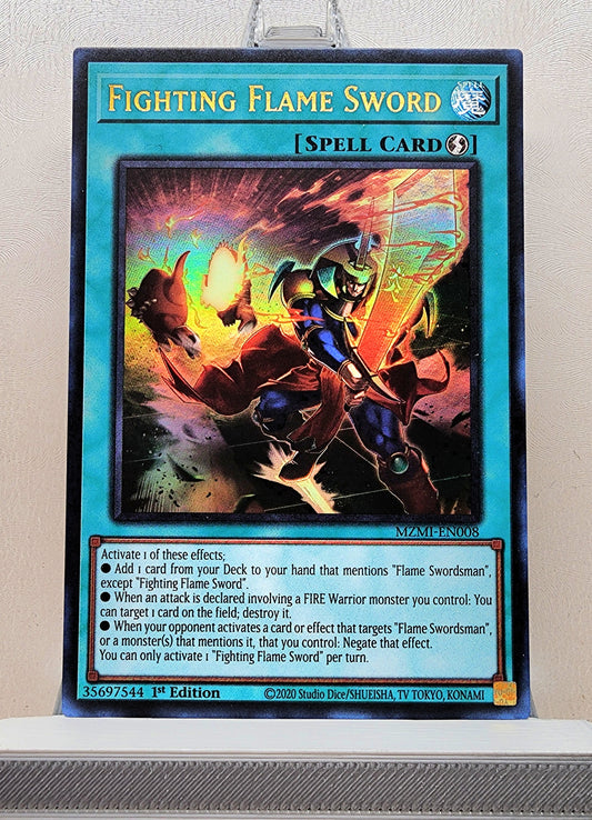 Yugioh! 1x Fighting Flame Sword (MZMI - Ultra Rare) 1st Edition