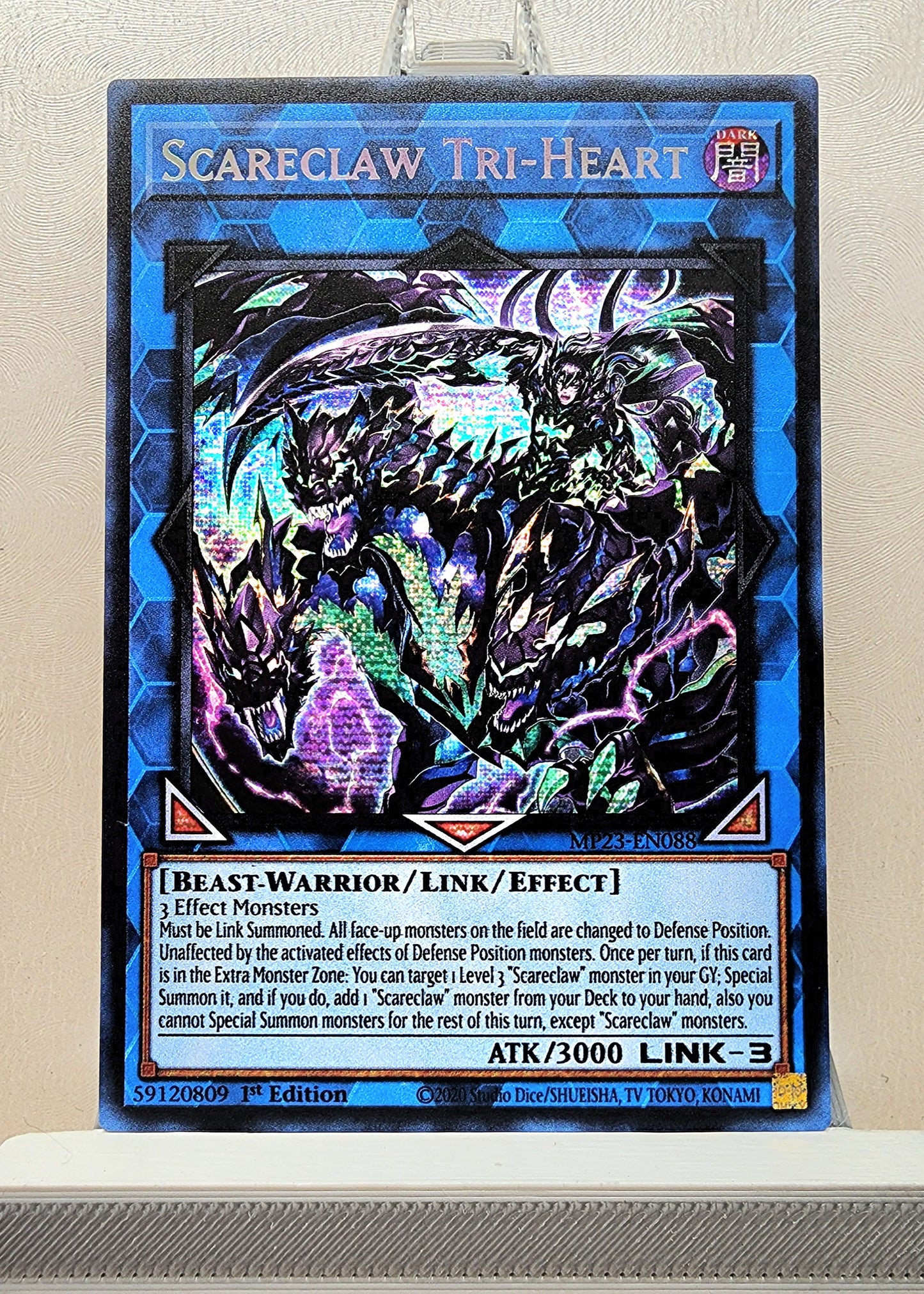 Yugioh! 1x Scareclaw Tri-Heart (MP23 - Prismatic Secret Rare) 1st Edition