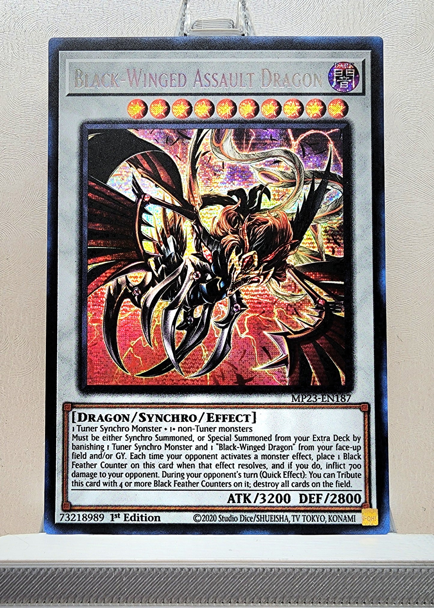 Yugioh! 1x Black-Winged Assault Dragon (MP23 - Prismatic Secret Rare) 1st Edition