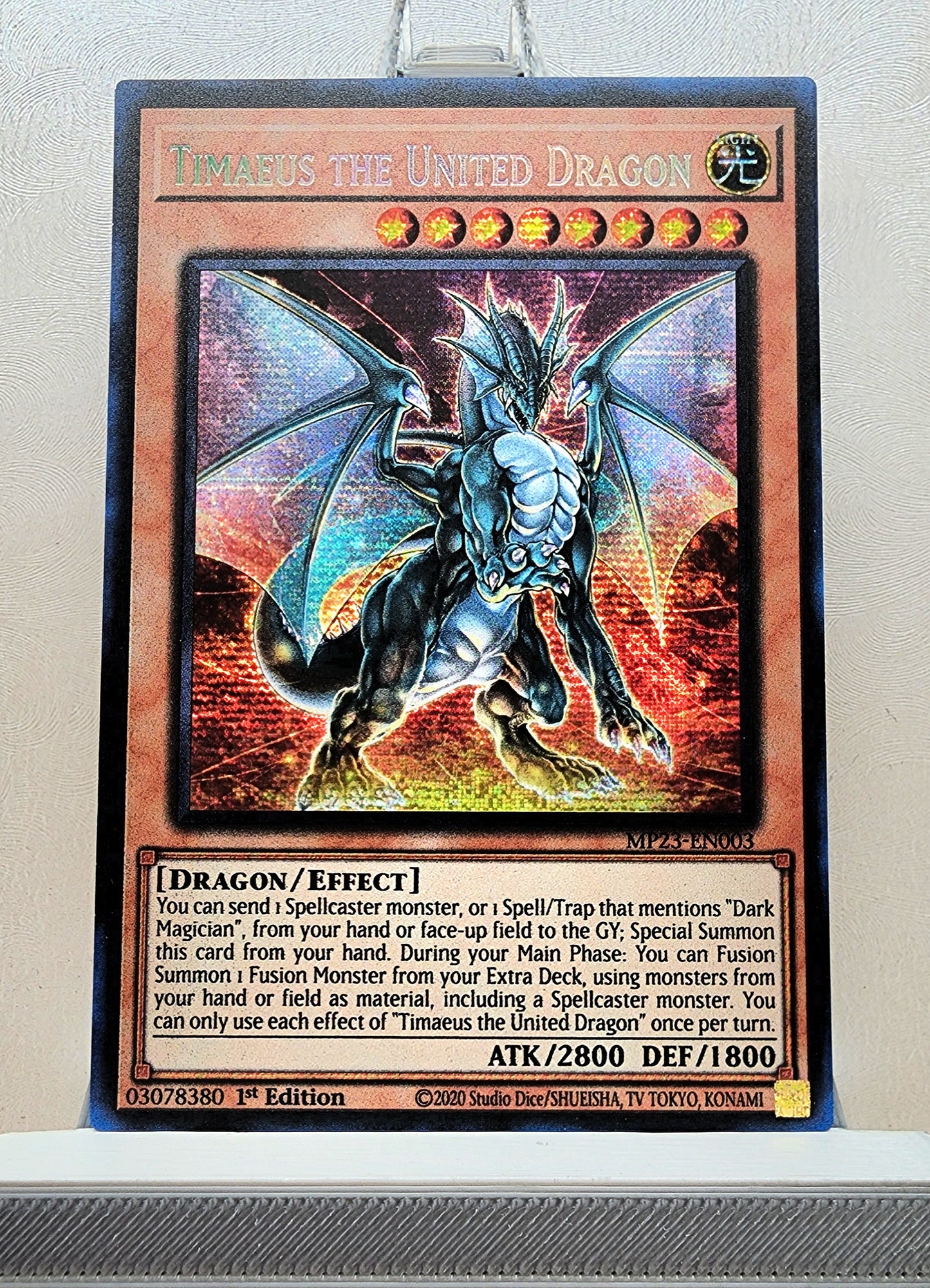 Yugioh! 1x Timaeus the United Dragon (MP23 - Prismatic Secret Rare) 1st Edition