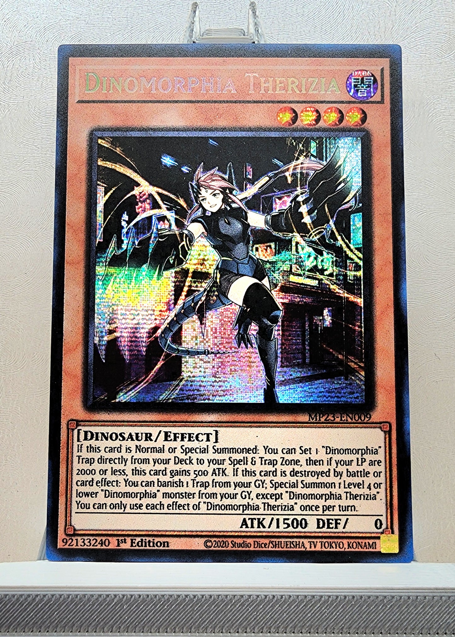 Yugioh! 1x Dinomorphia Therizia (MP23 - Prismatic Secret Rare) 1st Edition