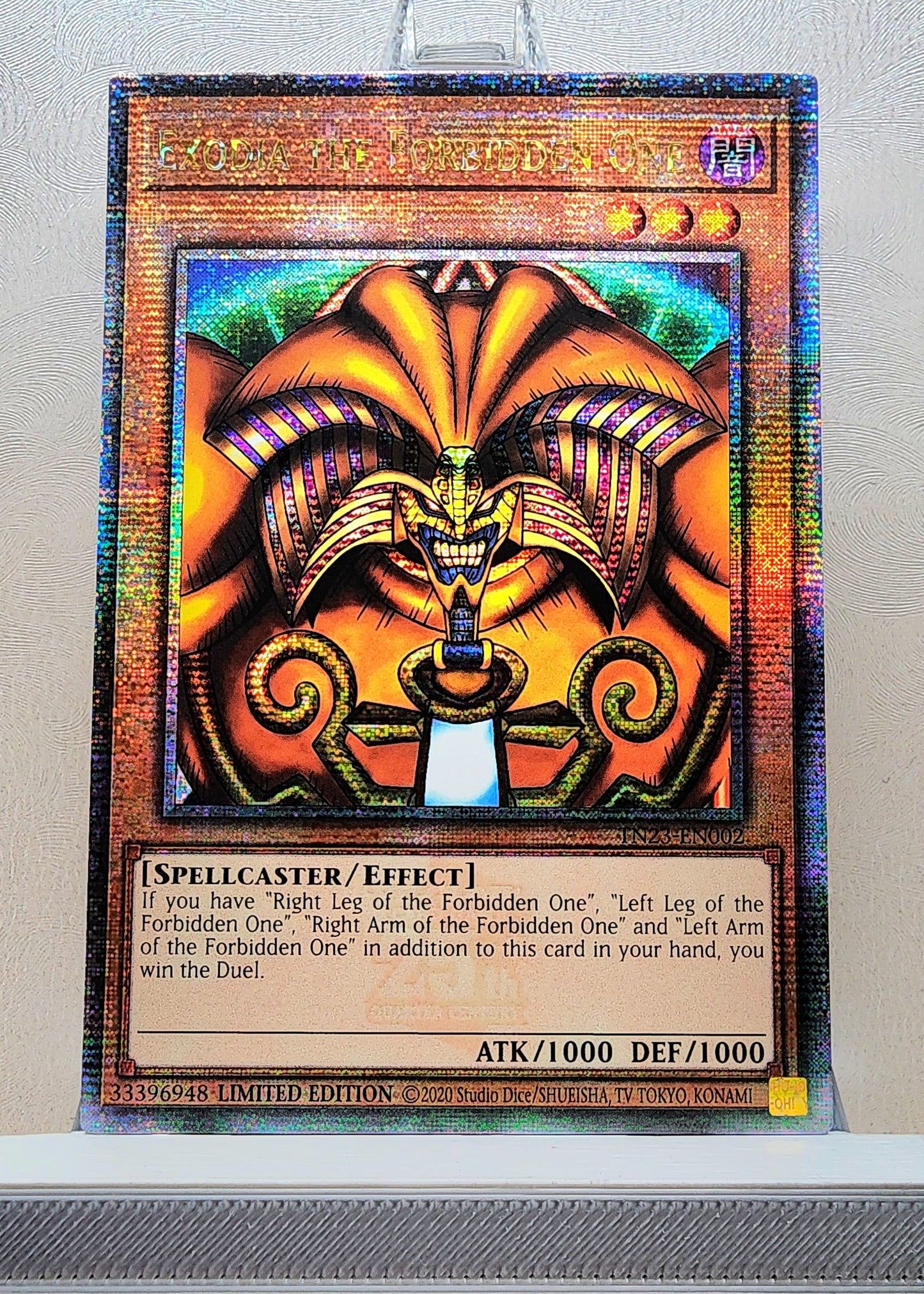 Yugioh! 1x Exodia the Forbidden One (TN23 - Quarter Century Secret Rare) Limited Edition