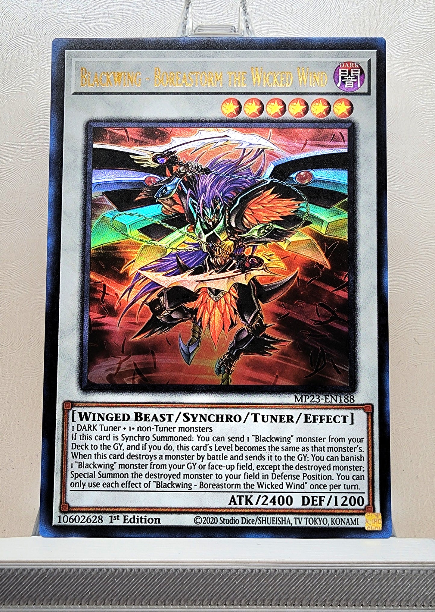 Yugioh! 1x Blackwing - Boreastorm the Wicked Wind (MP23 - Ultra Rare) 1st Edition