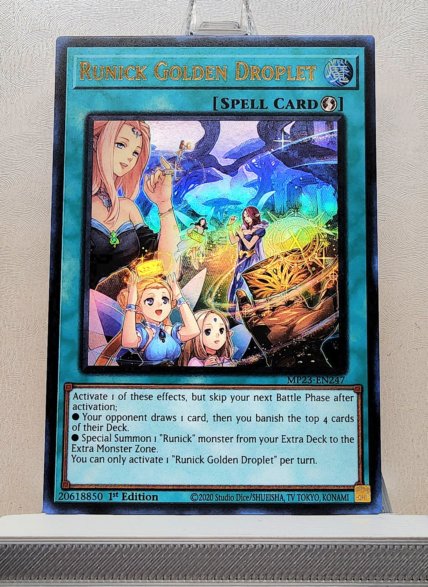 Yugioh! 1x Runick Golden Droplet (MP23 - Ultra Rare) 1st Edition