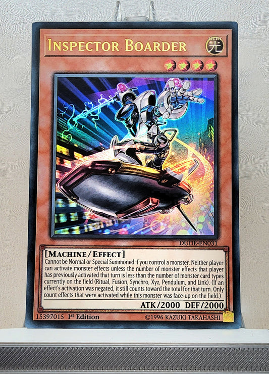 Yugioh! 1x Inspector Boarder (DUDE - Ultra Rare) 1st Edition